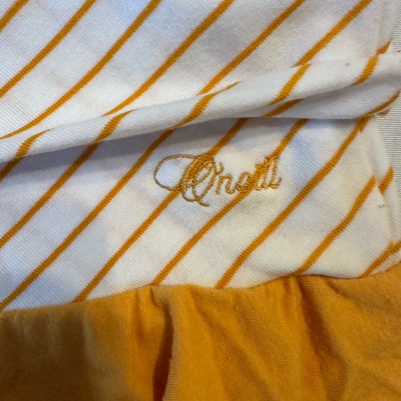 Y2K Era O’Neill Orange Striped Ruffle Skirt - Picture 2 of 6